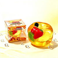 Jouet Squishy Pomme Vaseline de Haute Qualité, Jouet Anti-Stress Rempli de Fruits avec Boîte d'Affichage en PVC, Vente en Gros