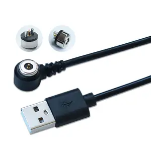 Kabel pengisi daya, gelang cincin pintar, USB pria untuk tipe L Pogo Pin, hisap magnetik 2A