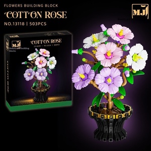 Decorazioni Floreali Assemblabili con Blocchi di Costruzione a Piccole Particelle: Artiglio di Drago, Crisantemo, Fiore di Prugna, Rosa Cotone, Uccello del Paradiso - Product Image 3