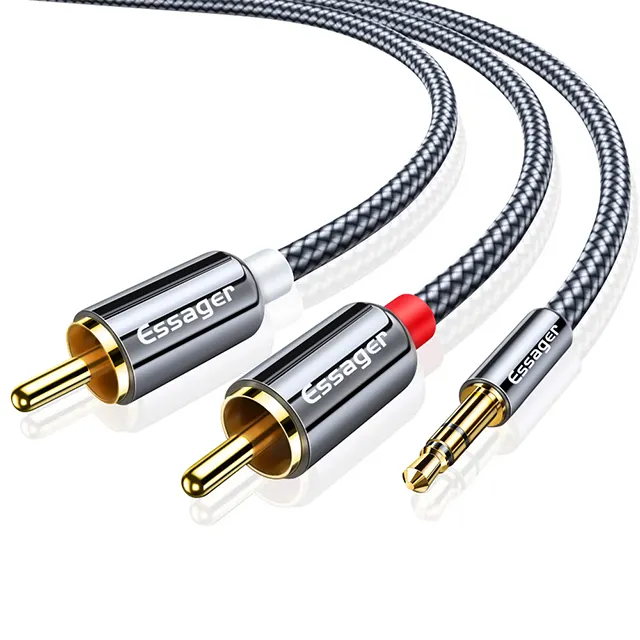 Essager Audio Cable 3.5mm Aux Audio Adapter 3.5mm Jack TO 2Rca Male für TV PC Amplifiers DVD Speaker Wire