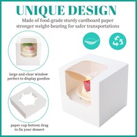 Boîte à gobelets portable carrée en papier kraft, résistante à l'humidité, imprimée en héliogravure, personnalisable, pour aliments pour bébés, chewing-gum, aliments en conserve, tarte aux œufs