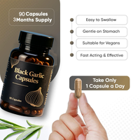 Complément alimentaire en capsules d'extrait d'ail noir de marque privée 500 mg Capsules d'ail noir