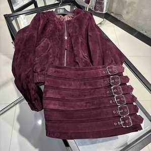 2025 Spring and Summer Sexy <strong>Leather</strong> <strong>Short</strong> Dress Real Sheepskin <strong>Leather</strong> Skirts Women's Black <strong>Leather</strong> Skirt - Product Image 5