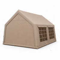 Tente gonflable de glamping 17.2 ㎡   Tente de luxe gonflable imperméable 4,8x3,6m en Oxford 600D avec fente pour poêle pour Eco Lodge