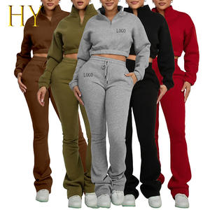 Nuovi Arrivi Abbigliamento Autunno Inverno Felpa a Maniche Lunghe con Jogger Donna Tuta in Pile Spesso Set Jogger per Donna - Product Image 2