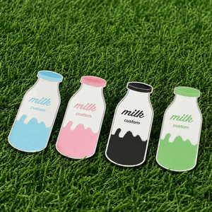 Marqueur de balle de golf en métal en forme de <span class=keywords><strong>lait</strong></span>, personnalisé, mignon, drôle, dessin animé, avec logo en émail souple et impression UV, conception gratuite, directement du fabricant - Product Image 1