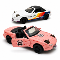 Voiture de sport MX-5 en métal moulé sous pression, modèle réduit OEM YZMODEL à l'échelle 1/36, cabriolet à rétrofriction avec phares escamotables, certifiée CE, cadeau pour enfants