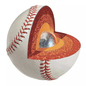 Mazza da Baseball in pelle di alta qualità per allenamento Casual della lega con Logo personalizzato in poliestere con nucleo in lana - Product Image 3