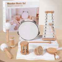 Orff Children's Percussion Instrument Music Set Early Education Wood Hand Drum Handbell Bass Dance Props Toy Musical Instruments