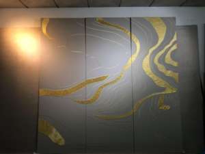 现代几何刺绣聚氯乙烯墙板可定制家居装饰卧室电视背景防潮浴室防火 - Product Image 3