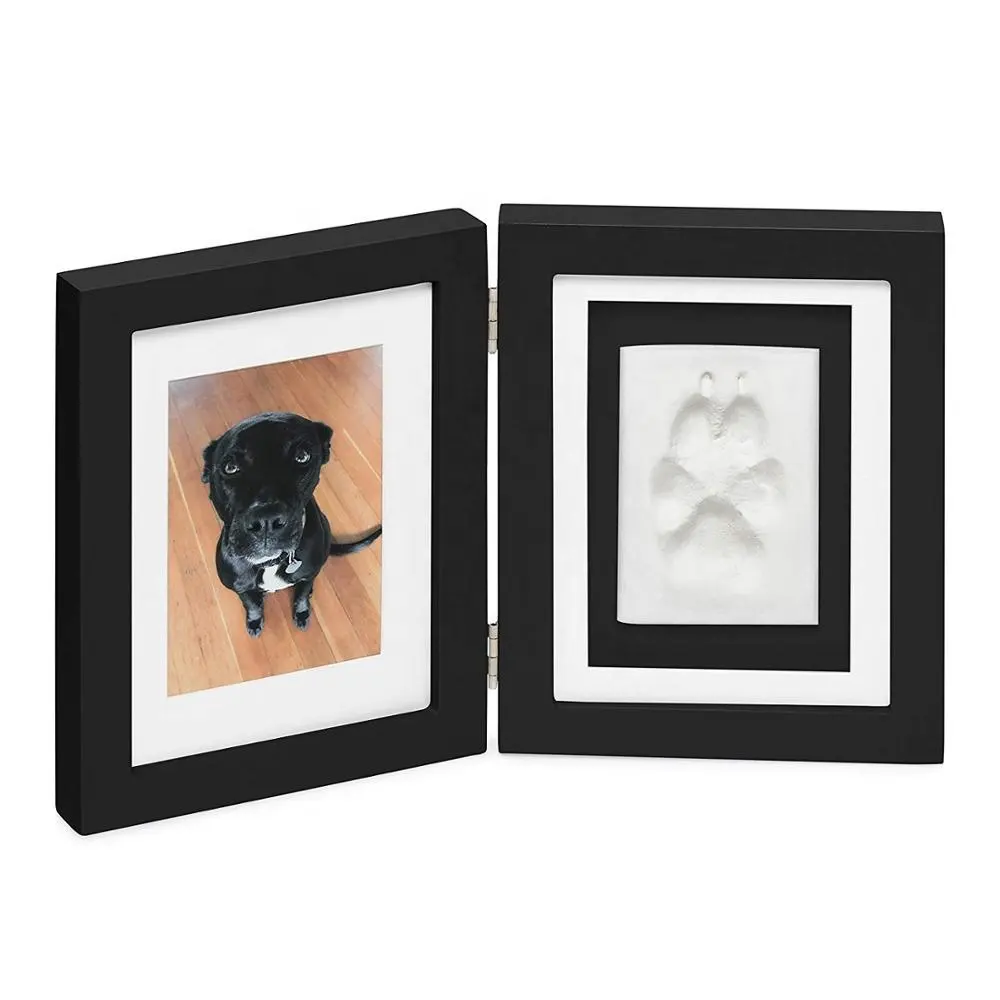 2020 Offre Spéciale 5x7 cadeau en bois noir pour animaux de compagnie patte Impression Souvenir Kit D'impression pet memorial Cadre Photo
