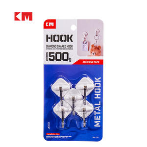 KM220 5 adet ABS + paslanmaz çelik asılı eşyaları ve tuşları için rombik şekilli kendinden yapışkanlı duvar kanca - Product Image 1