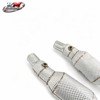 Downpipes catalytiques sportifs KM High Flow SS304 200 cellules pour Ferrari F430 4.3L V8 et 360 3.6L V8 avec bouclier thermique