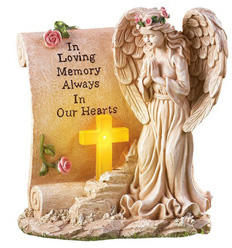 ソーラーエンジェルクロスガーデン彫像ライトメモリアルグレイブデコレーションギフト - Product Image 2