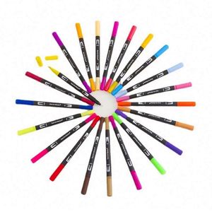 24 Art Water <b>Color</b> 1-2mm Brush Painting <b>Pen</b> Marker Packaged Paper Cylinder Tube 24 Art Water <b>Color</b> 1-2mm Brush Painting Marker - Product Image 5