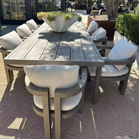 Nouveau design Ensemble de salle à manger d'extérieur, de jardin et de terrasse Mobilier de restaurant Ensemble table et chaises d'extérieur en bois de teck
