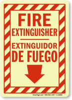 Autocollant de signalisation en aluminium pour extincteur, panneau de commande d'alarme incendie, pour intérieur, entreprises et entrepôts