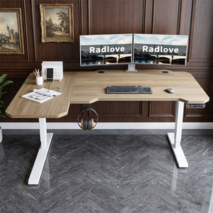 L Shaped Electric Standing Desk Adjustable Height Corner <b>Office</b> Desk With Side <b>Table</b> for Home <b>Office</b> Gaming - Product Image 1