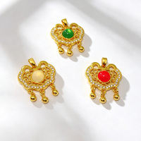Pendentifs breloques vintage dorés ajourés en forme de serrure de sécurité, clochettes ethniques pour la fabrication de colliers faits main, vente en gros