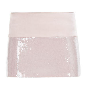 Mini-jupe moulante en satin à sequins, taille basse, respirante et sexy - Product Image 5