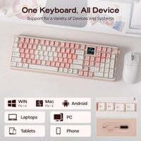 Clavier de jeu sans fil OEM ODM RT100 PRO avec écran 154 touches, bouton rotatif, connectivité RGB Tri-mode, Hot Swap, 5000 mAh, touches PBT personnalisables