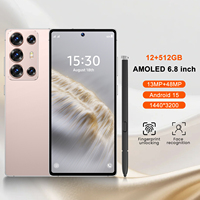 Teléfono Inteligente C25Ultra 5G LTE de 6.8 Pulgadas, Android 15, Octa Core, 12+512 GB, Reconocimiento Facial, Doble SIM, Doble Modo de Espera, Batería de 6000 mAh