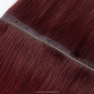 Stock russe Invisible trame extensions de cheveux humains avec trous double onglet Double dessiné cheveux vierges XO peau trou trame extensions - Product Image 4