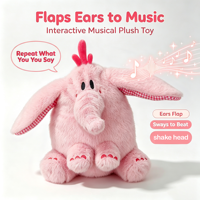 Peluche étoile de dessin animé mignonne, jouet en peluche doux et interactif avec oreilles mobiles, cadeau pour enfants et bébés, cadeau de vacances