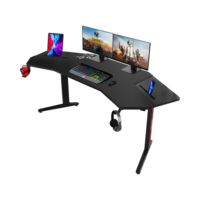 Usine en gros de haute qualité grand bureau de jeu pour Pc 180cm E Sports nouveau noir rvb Led personnalisé ordinateur Table de jeu bureau