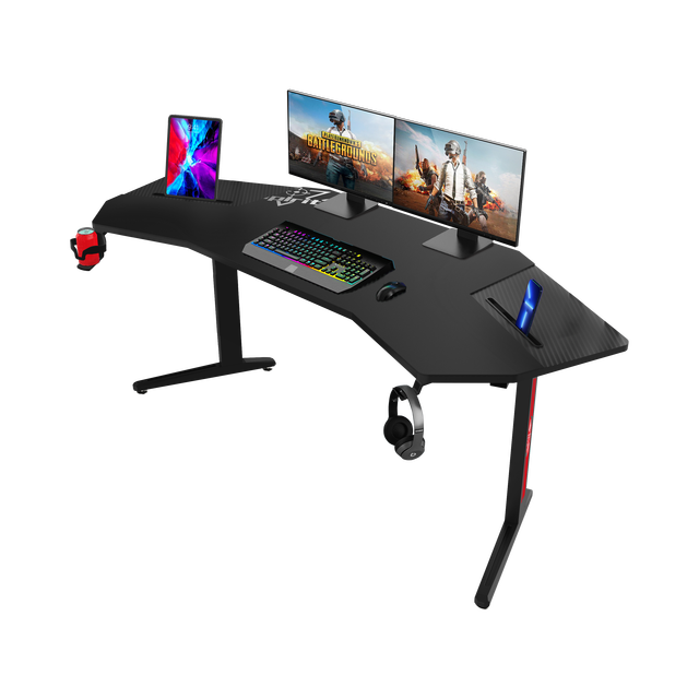 Factory Wholesale High Quality Big Gaming Desk for Pc 180cm E Sports New Black Rgb Led Custom Computer Gaming Table Desk
