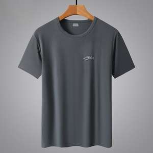 Camiseta deportiva informal de verano para hombre, camiseta tejida transpirable de manga corta con diseño de piña de secado rápido, patrón de Animal teñido liso - Product Image 2