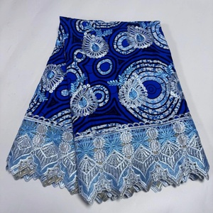 Wax African Cotton Fabric With <strong>Embroidery</strong> Laces African With <strong>Embroidery</strong> Lace <strong>Material</strong> Sewing French Lace Fabric for Dress - Product Image 3