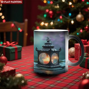 Mug à sublimation photo personnalisé, noir givré, 11 oz, céramique, tasse magique changeante de couleur - Product Image 2