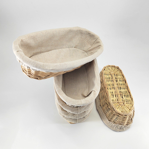 Natura vimini Rattan ovale Banneton Brotform pane pasta madre Proofing cesto di fermentazione con fodera di <span class=keywords><strong>stoffa</strong></span> - Product Image 3