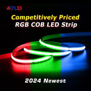 DC24V 14W/M IP20 <b>RGB</b> COB LED Strip 10mm Width 576 Chips Per Meter Flexible Light for Mall Window DIY Ambient Decoration - Product Image 2