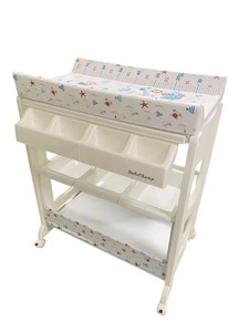 Station de change pour bébé robuste et multifonctionnelle 2 en 1 avec baignoire intégrée et coussin en mousse pour le change de couches et le bain des nourrissons - Product Image 4