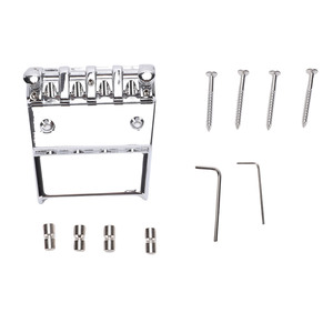 Puente de bajo compatible con <span class=keywords><strong>Rickenbacker</strong></span> de 4 cuerdas, ensamblaje de selletas ajustables de aleación de zinc chapadas en cromo de 18 mm - Product Image 1