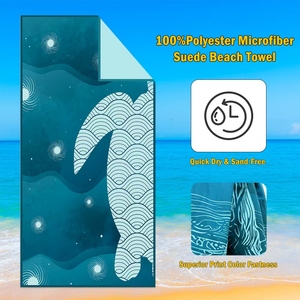 친환경 인기상품 100% 폴리에스터 마이크로화이버 스웨이드 양면 고급 모던 비치 타월 항균 속건 맞춤 인쇄 - Product Image 1