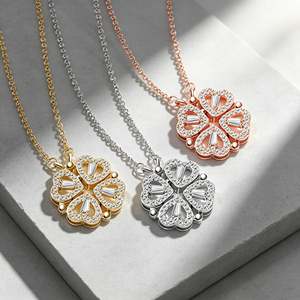 Trendy Zircon Pendant Necklace Women Link <b>Chain</b> Rhodium Plated Lab Created Round Stone Gift - Product Image 1