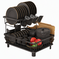 Égouttoir à vaisselle double couche pour comptoir de cuisine, étagère de rangement et support d'égouttage