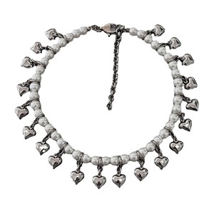 Collier en acier titane de luxe léger, style doux et cool, avec perles en forme de cœur et chaîne à billes, tendance pour le quotidien, Europe et Amérique - Product Image 5