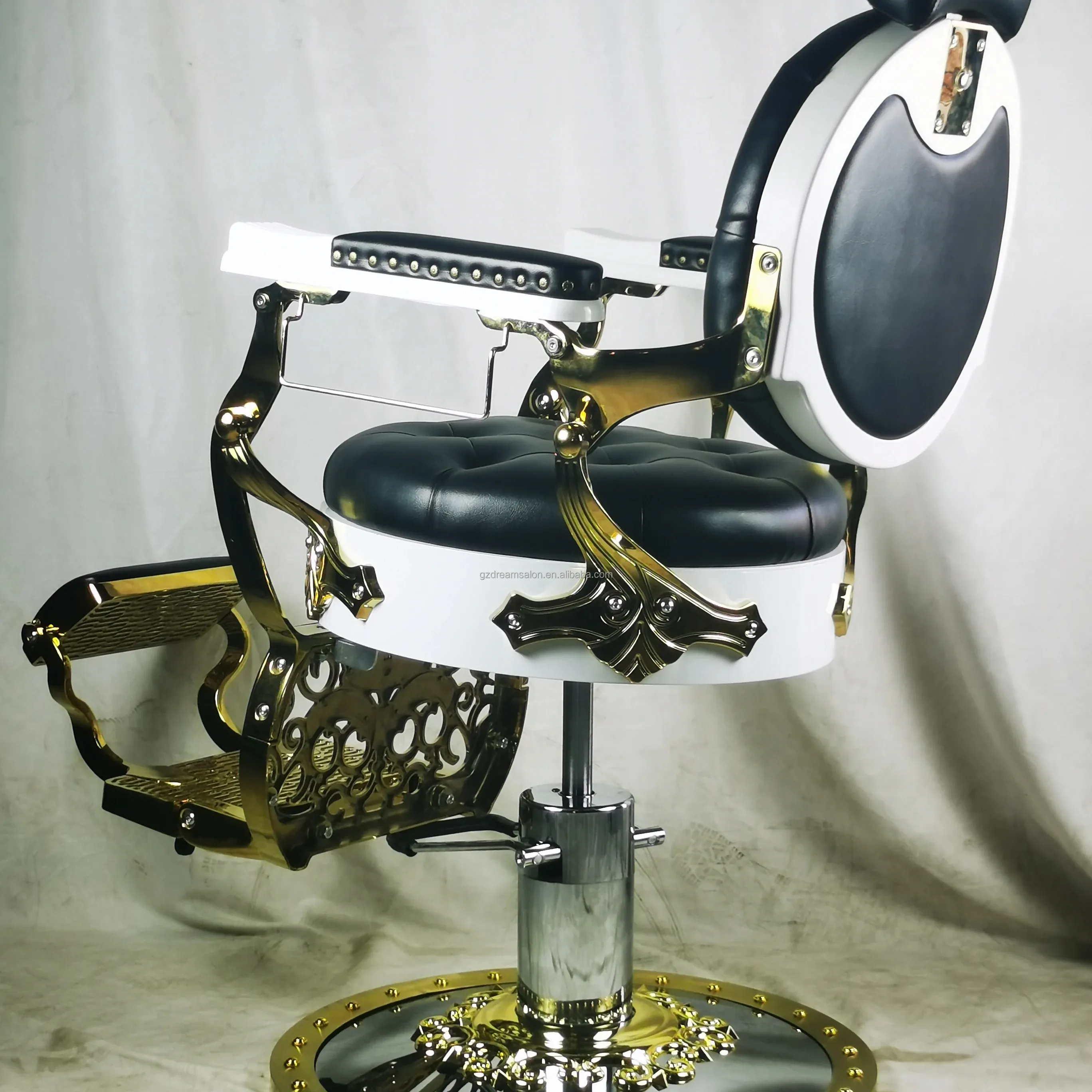 DREAMSALON 2024 New Die-casting Aluminum Solid Frame Salon Furniture Hydraulic Classic and Vintage Barber Chairs