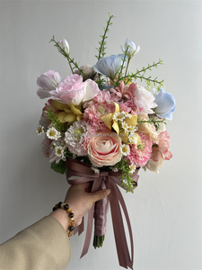 Nouveau design 2025 – Bouquets de mariage en soie artificielle, roses et pivoines colorées <span class=keywords><strong>pour</strong></span> la mariée et les demoiselles <span class=keywords><strong>d</strong></span>'<span class=keywords><strong>honneur</strong></span> – Idéal <span class=keywords><strong>pour</strong></span> Noël - Product Image 3