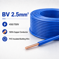 Câbles électriques en cuivre isolés en PVC à un seul conducteur BV BVR RV 1,5 mm, câble électrique à prix compétitif pour le câblage domestique