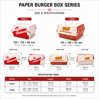 Scatola per Hamburger Personalizzata in Cartone Alimentare Usa e Getta, Confezione da Asporto in Carta Kraft