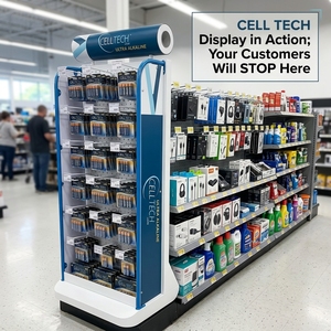 Espositore Personalizzato <span class=keywords><strong>in</strong></span> Metallo per Batterie, Organizzatore da Terra per Batterie AA AAA al Litio, Espositore POS per Negozi, Gondola per Supermercati - Product Image 2