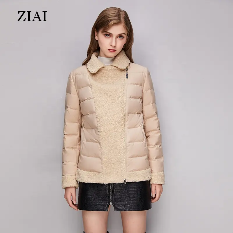 Hàn Quốc bán buôn mùa đông nóc Áo khoác len chắp vá Parka áo phụ nữ bông độn áo khoác và áo khoác