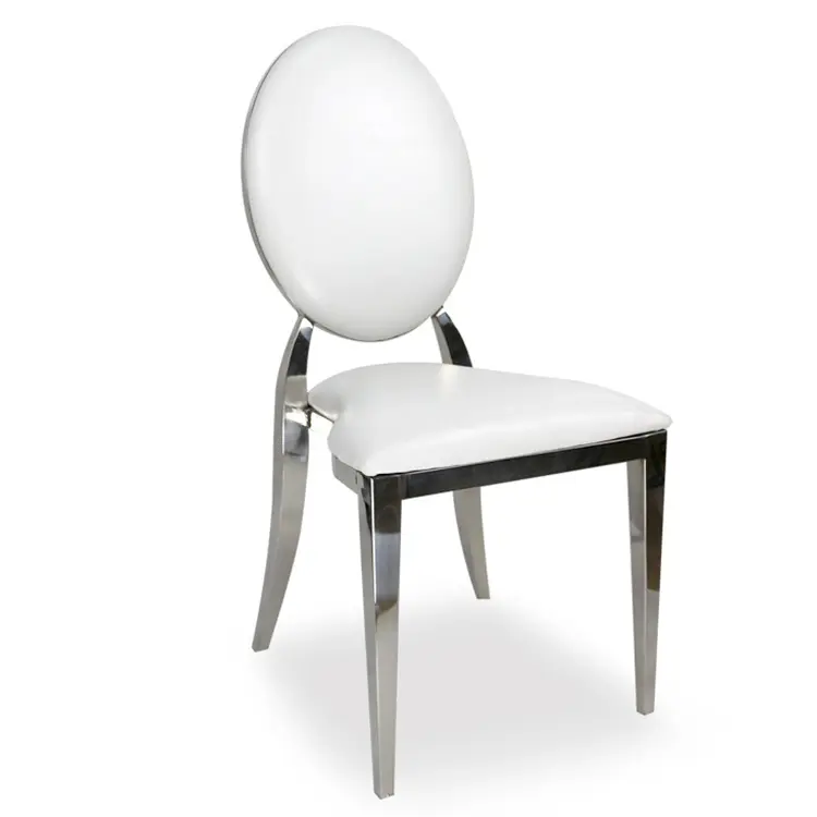 Fabrika toptan lüks düğün mobilyası metal sandalye olay parti paslanmaz çelik ziyafet yemek otel sandalye