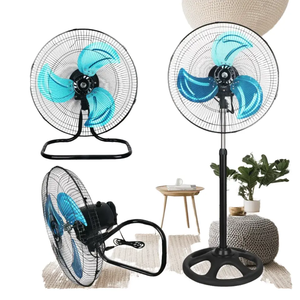 Ventilador de Pie y Pared 3 en 1 de 16'' para Uso Doméstico, Económico, Ventilador de Pedestal Oscilante HJ-16F con 3 Aspas Verticales - Product Image 3