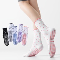 Chaussettes de yoga antidérapantes 2026 en promotion – Chaussettes de Pilates mi-mollet en coton épais de qualité supérieure avec grip